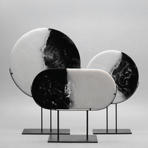 New Chinese ink jade ornaments living room entrance TV cabinet crafts decoration model room hotel study soft clothes