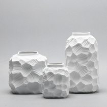 Nordic modern creative white ceramic ornaments living room desktop light luxury soft decoration design with porcelain vase