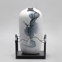 Modern new Chinese ceramic vase wrought iron ornaments living room home accessories desktop flower arrangement porcelain ornaments