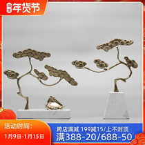 Modern new Chinese Zen brass crafts ornaments office model room interior desktop decoration soft decorations