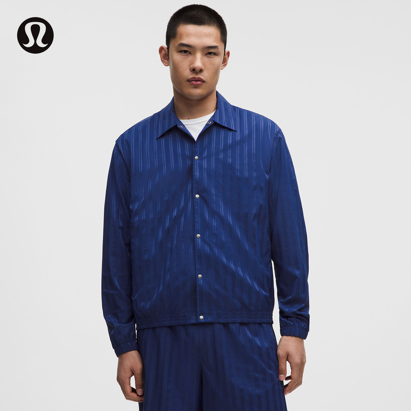 Satin Stripe Men's Satin Stripe Lapel Jacket丨Lululemon丨Lm3Gdws