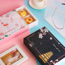 Snowy Lady Box 6 Grain Packed Moon Cake Egg Yolk Crisp Snack Box Green Group Packing Box Hand Gift Box