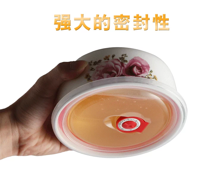 Bát tươi có nắp lò vi sóng bằng gốm hộp bát kín để làm việc hộp cơm trưa hai mảnh sáng tạo hộp thực phẩm tươi - Hộp cơm điện sưởi ấm