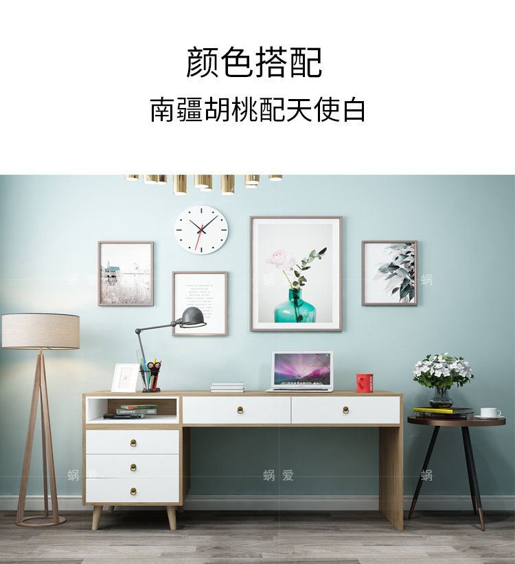 Nhà thiết kế có thể thu vào kệ sách đôi bàn tích hợp đồ nội thất học tập Bắc Âu hai người máy tính bàn lưu trữ tủ sách - Đồ nội thất thiết kế sofa thông minh