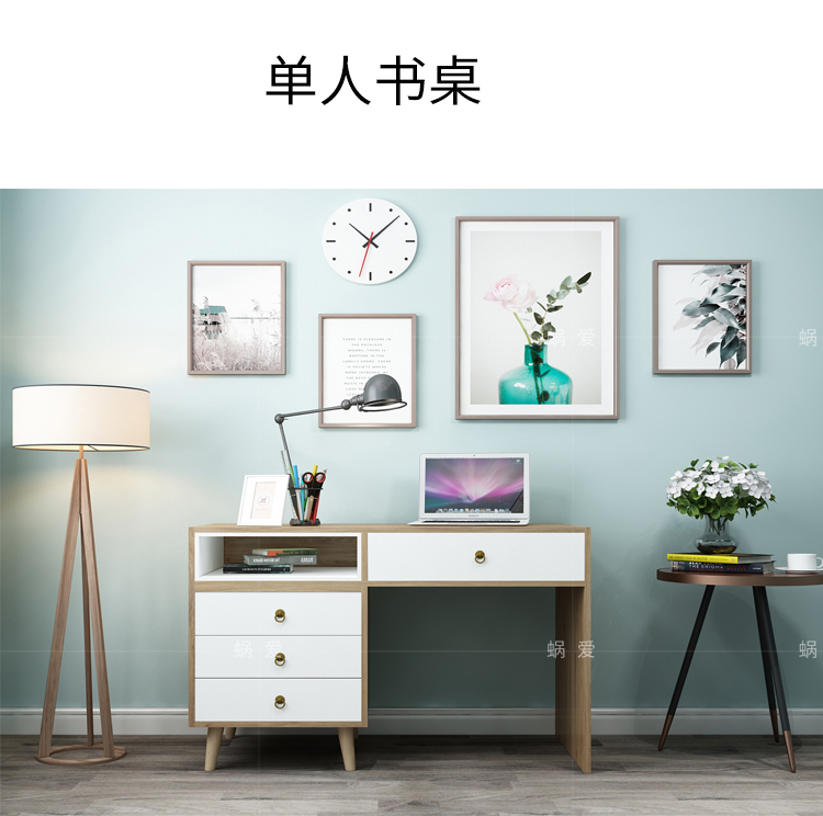Nhà thiết kế có thể thu vào kệ sách đôi bàn tích hợp đồ nội thất học tập Bắc Âu hai người máy tính bàn lưu trữ tủ sách - Đồ nội thất thiết kế sofa thông minh