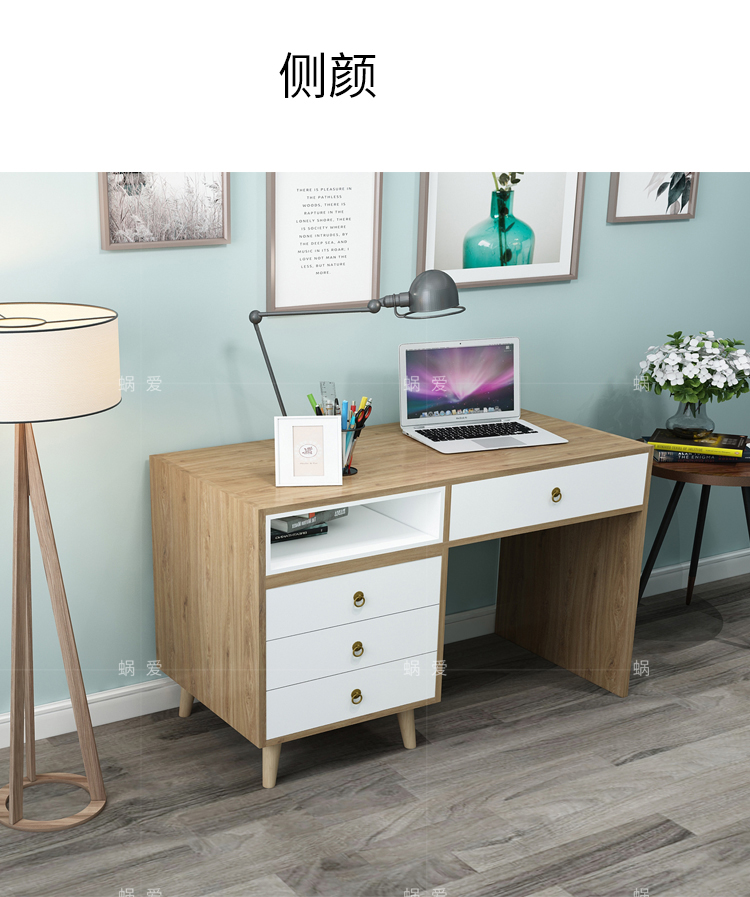 Nhà thiết kế có thể thu vào kệ sách đôi bàn tích hợp đồ nội thất học tập Bắc Âu hai người máy tính bàn lưu trữ tủ sách - Đồ nội thất thiết kế sofa thông minh