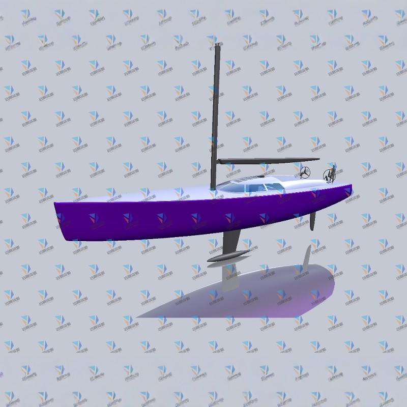 帆船模型 26米巡航帆船船体solidworksX_T三维模型3D图纸建模数模结构设计