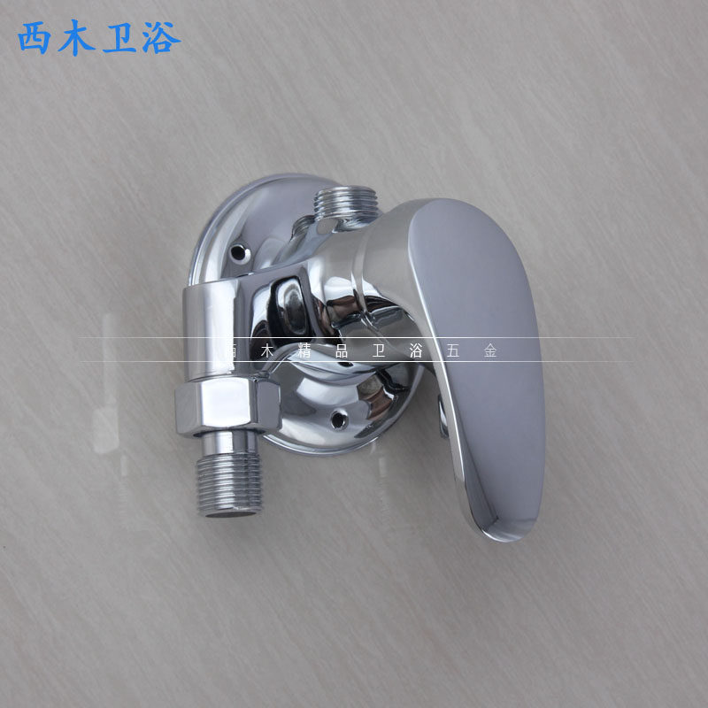 Full copper cold and hot water mixed valve Ming loaded simple shower shower shower head combined suit Ming loaded shower faucet-Taobao