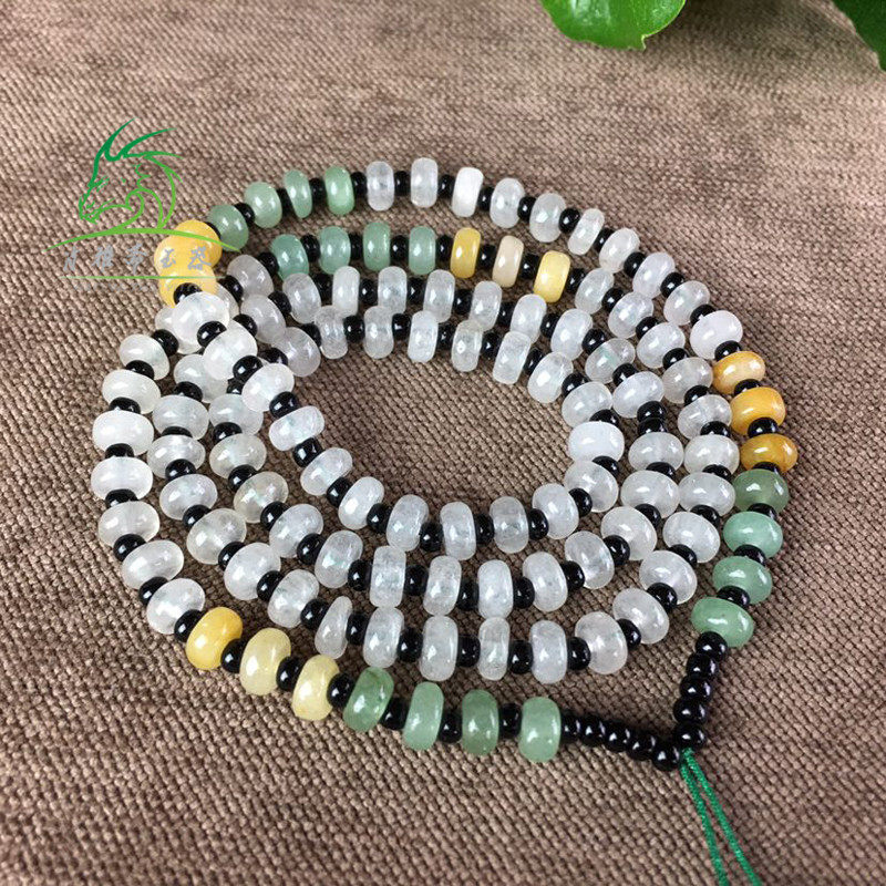 Xiao Yazhai Natural Burmese Jade Tricolor Necklace Lanyard Hetian Jade Lanyard Jade Necklace Rope Pendant Rope Chain