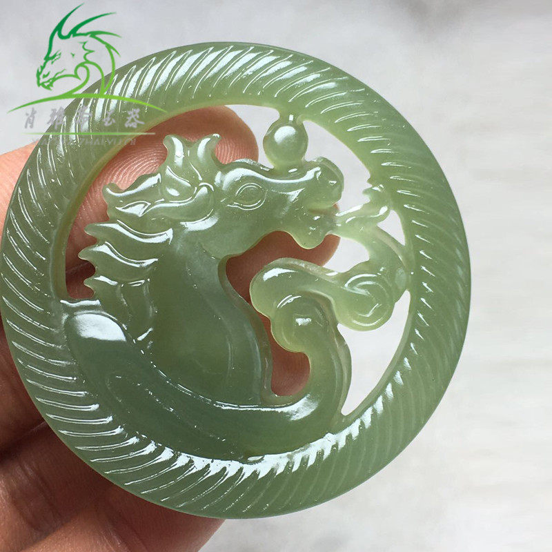 Xiao Ya Zhai and Tian Yu Qing Bai Yu Hollow Zodiac Ma Yu Brand Pendant Qinghai Material Carved Horse Head Yu Pei Pendant Chain