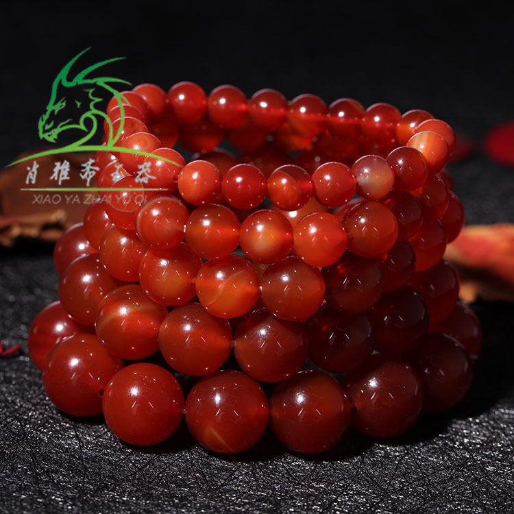 Xiao Yazhai Natural Crystal Red Manau Handmade Female style National Wind This Year Handstring Ornament DIY string of beads