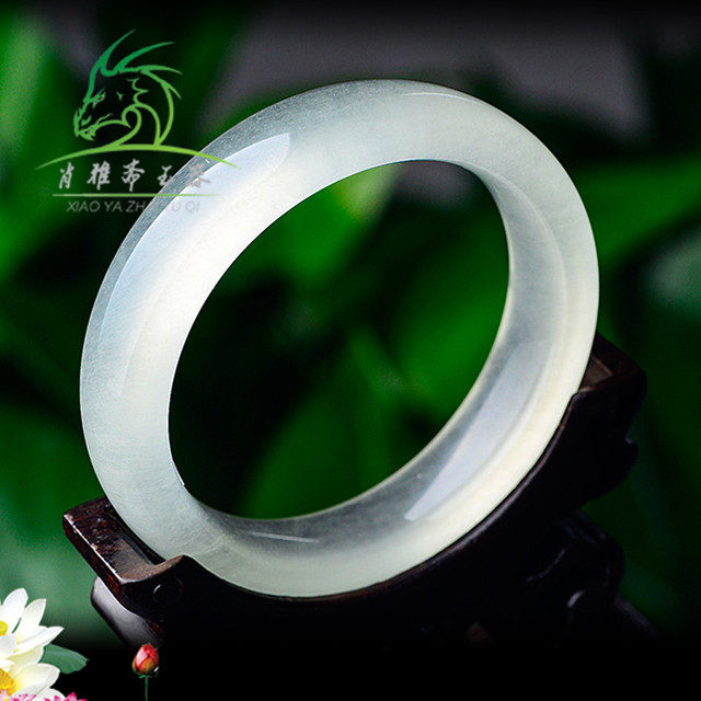 Xiao YaRamadan Natural Afghanistan White Jade Jade Bracelet Subice Jade Tangle Silk Jade Bracelet Women's Crystal Ornaments