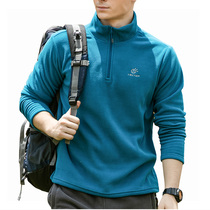 tectop exploration of autumn and winter outdoor sports fleece clothing mens pullover fleece velvet jacket velvet warm jacket