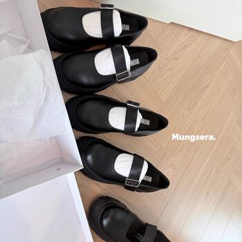 Mungsera[Rome Academy]5Cm Thick-Soled Molded Mary Jane Loafers Made of First-Layer Cowhide Leather