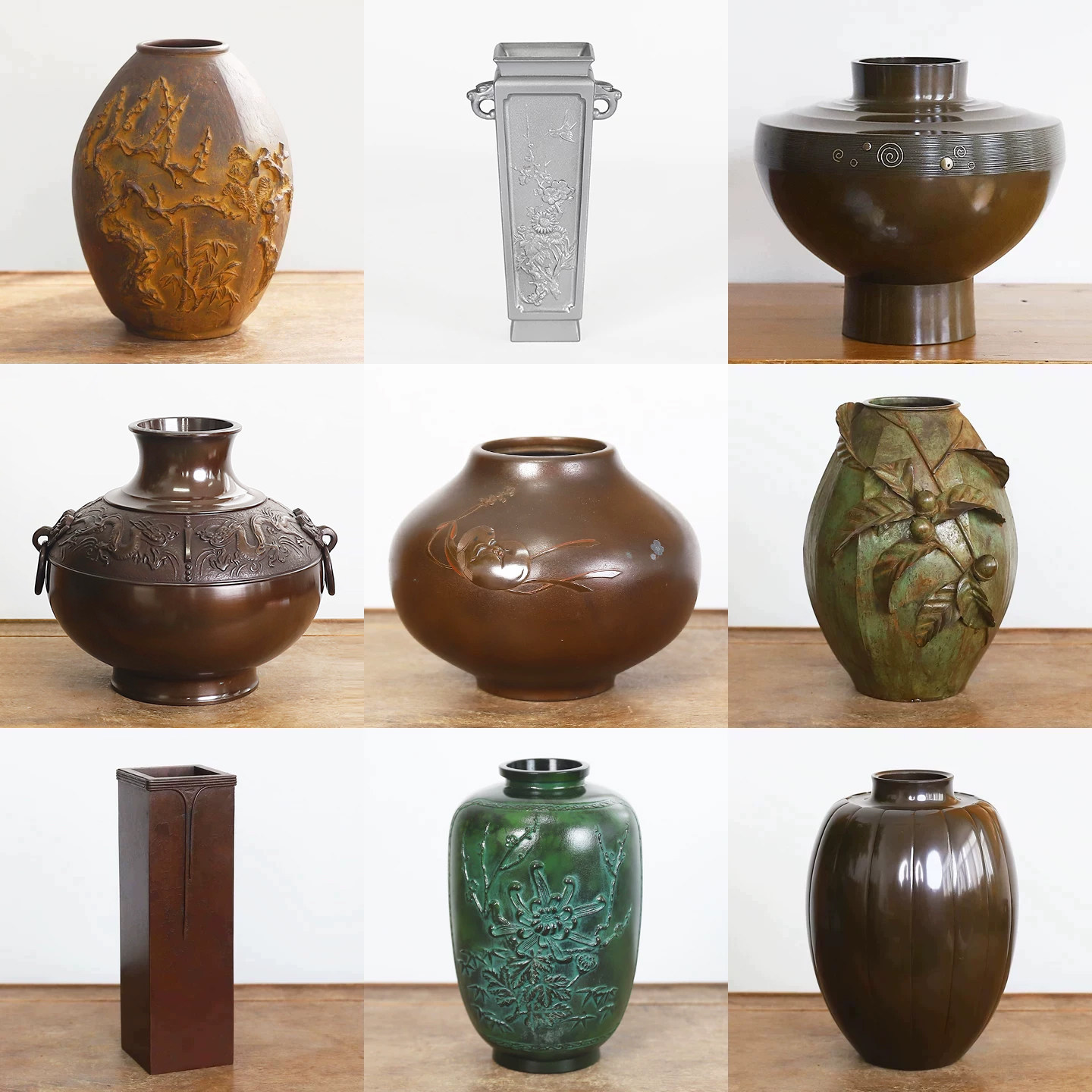 铜花瓶 日本老铜器花瓶禅意仿古铜质花瓶日式插花铜瓶-Taobao-Tmall