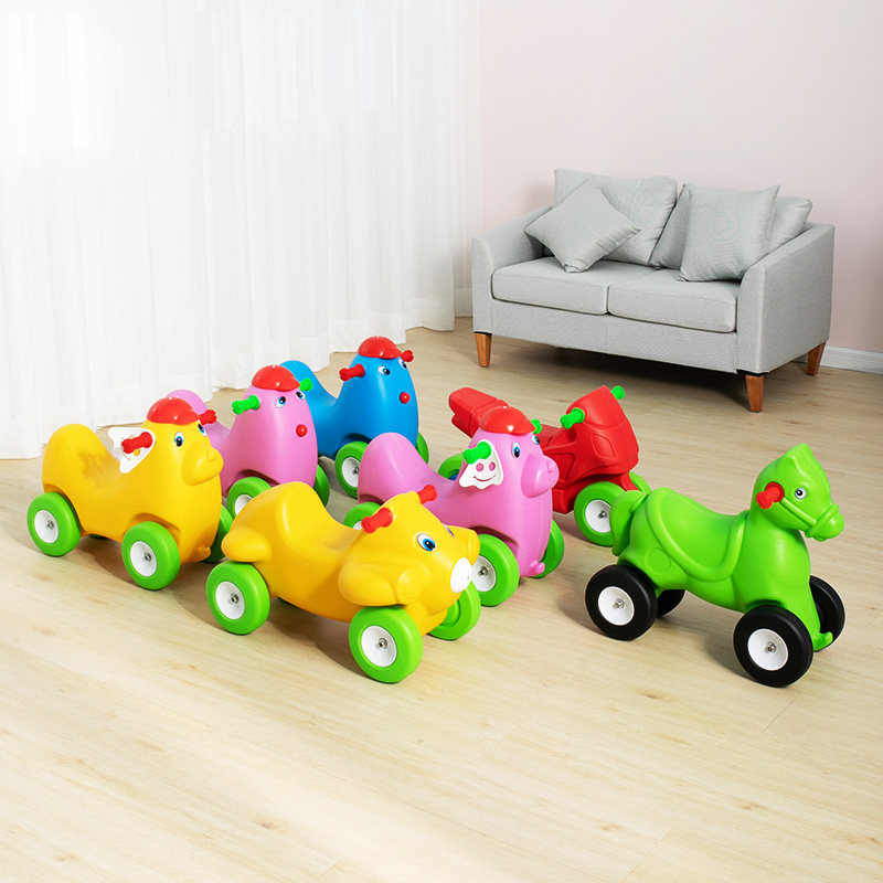 Kindergarten Slide Baby Trailer Cartoon Baby Cartoon Baby Toy Car Car 4 Wheel Take