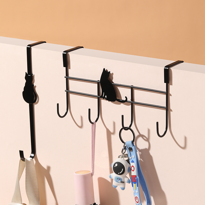 Cartoon Black Cat Hook for Home Use, Special Hook for Door, Clothes Hook Behind the Door, Metal Door Top Hook, No Need to Drill Holes 2303
