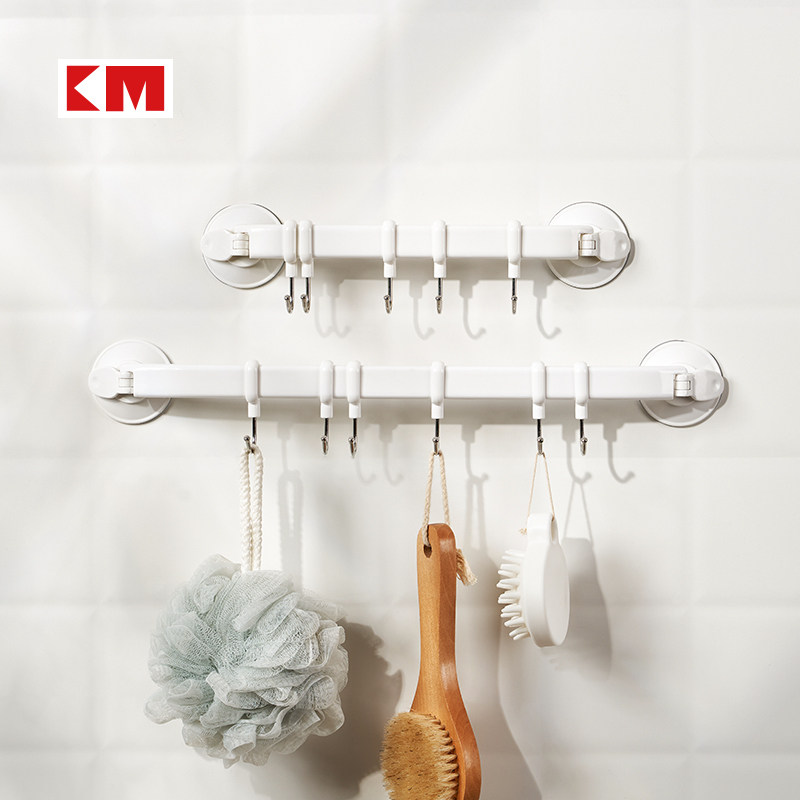 553 Japan KM 552 suction cup hook 5 6 even hook kitchen bathroom clothes hook multipurpose adjustable hook rice wood