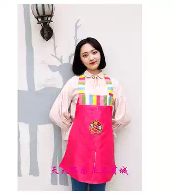 Korean fashion short strip comfortable striped apron home practical apron working apron kitchen anti-fouling