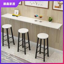 Folding bar table hanging wall invisible narrow table home custom-made water Bar Cafe living room family long table simple