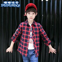 Spring and autumn 1 meter 2 long sleeve 3 Children 4 Boys 5 wear 6 children casual shirt coat inch clothes check