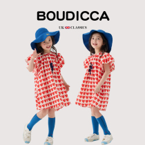 British BOUTICCA childrens clothing summer new childrens short-sleeved girls cotton dress thin section Western-style skirt