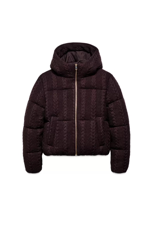 Women's Clothing Eight-Strand Braided Hooded Thick Knit Jacket 6318294 681