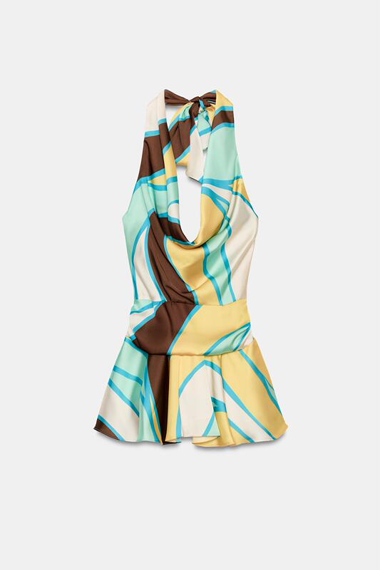 Women's Printed Pleated Halter Neck Mini Dress 2858/339/330 Women's Printed Pleated Halter Neck Mini Dress 2858/339/330