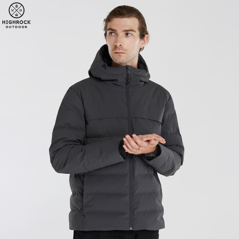 Highrock Tianshi outdoor down jacket men's oil-proof goose down warm and cold-proof clothing