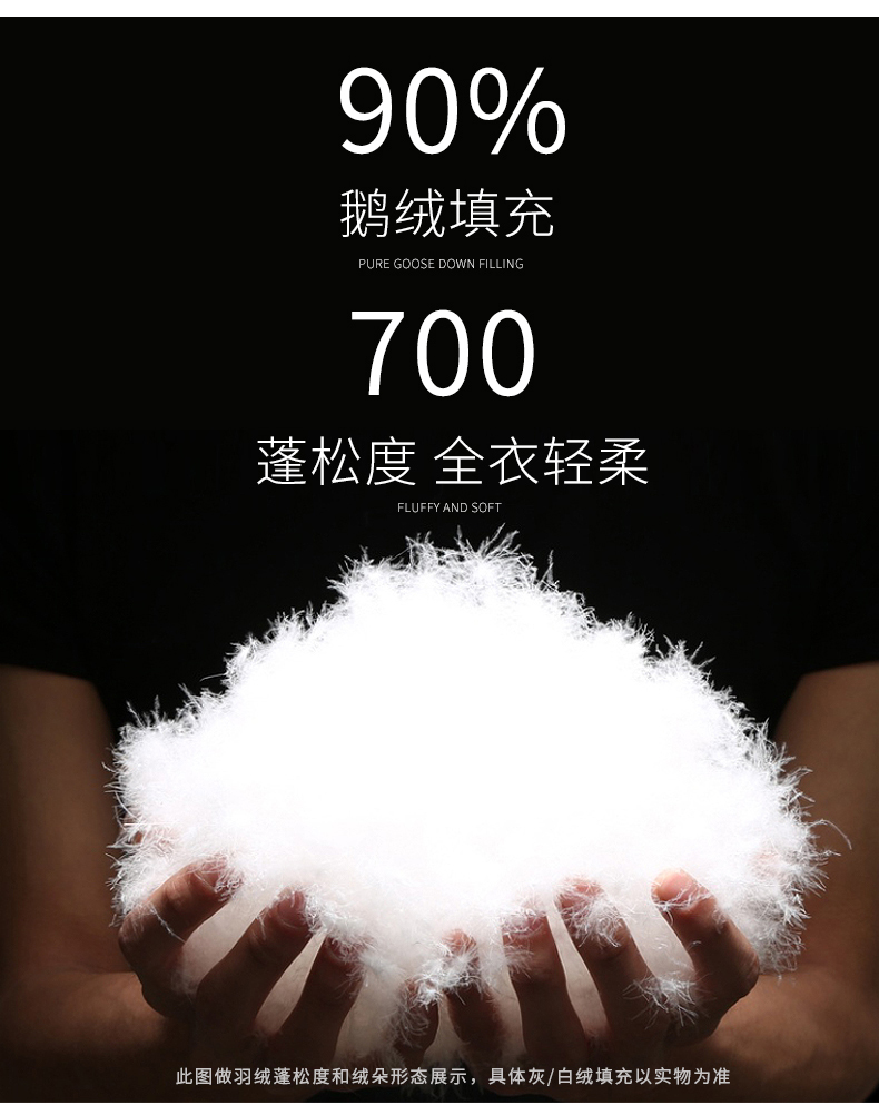天石 700蓬90鹅绒 男女短款 防风防泼水羽绒服 图4