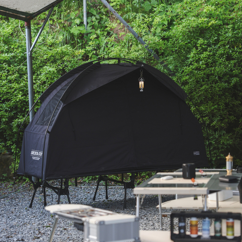 Korean Windswaves Camping Bed Tent Tc Cotton Tent Black Nap Tent Conch Bed Tent Shelter Off-The-Ground Tent