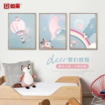 Sika deer living room sofa background wall decorative painting aisle murals childrens room bedside painting porch hanging painting