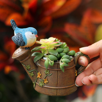 If creative fields Garden Cartoon Small Birds Multimeat Flower Pots Micro Landscape Personality Cute Little Potted Resin Decoration Pendulum