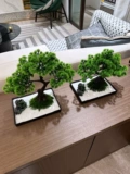 WO+симуляция подделка Bonsai приветствует сосна, сосна украшения в гостиной.