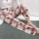 Quần pyjama của phụ nữ mùa thu vải cotton tinh khiết quần dài cotton kích thước lớn tháng quần nhà dệt kim dày mỏng phần mùa xuân hè mùa đông - Quần tây