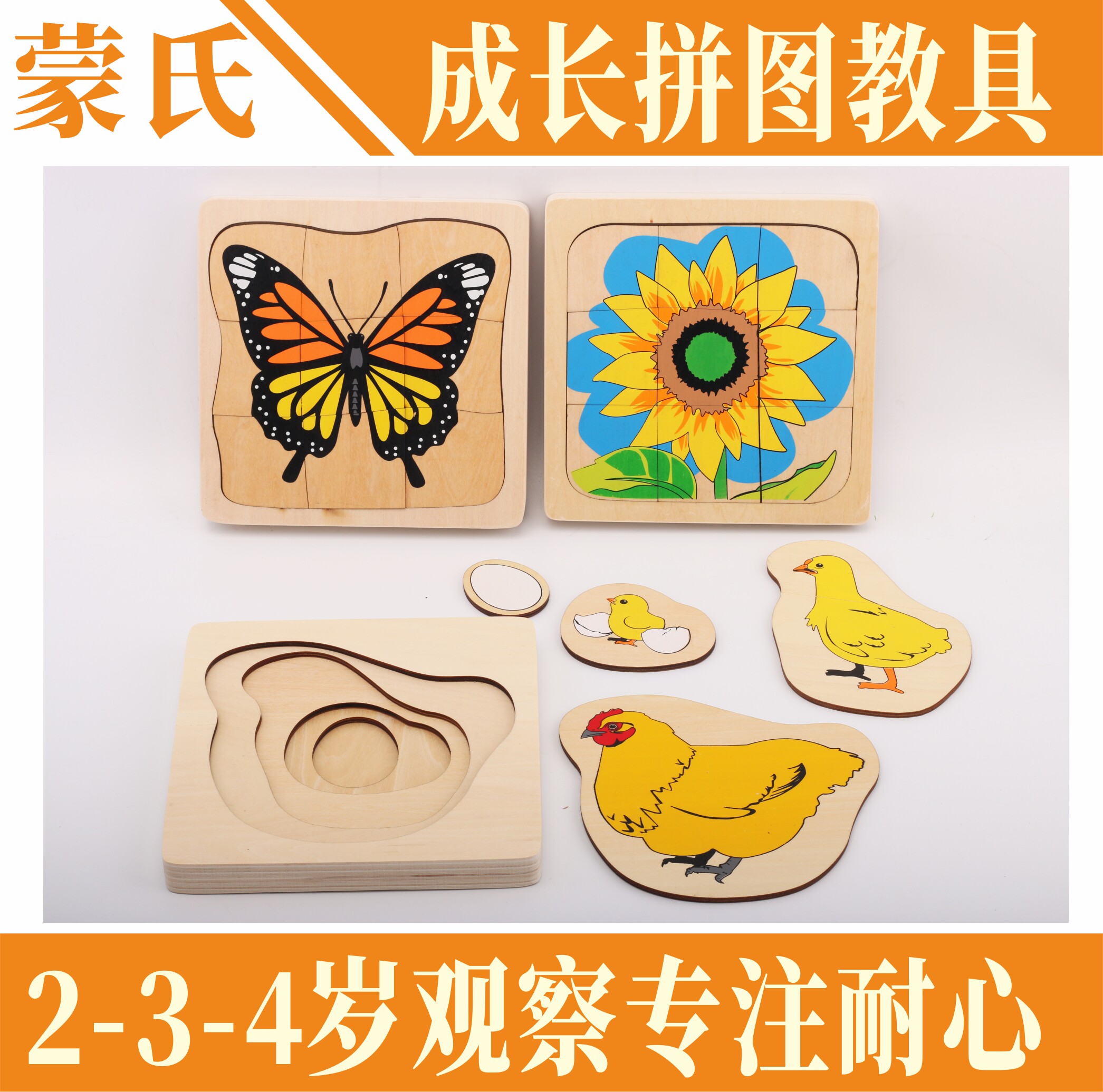 2345-year-old children's early education enlightenment science and culture puzzle Montessori teaching aids multi-layer growth jigsaw puzzle play teaching aids