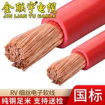 National standard wire RV10 16 25 35 square single core multi-strand copper core special soft wire battery car connection line
