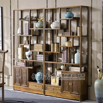 Bogu rack Solid wood new Chinese style Zen antique living room Bogu rack multi-treasure pavilion partition Solid wood antique rack display cabinet