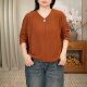 Autumn and winter new temperament streamer style pullover V-neck sweater loose and versatile casual age-reducing top for women 0802