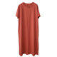 New women's casual solid color short-sleeved T-shirt dress 2024 summer loose slimming simple Hong Kong style mid-length skirt