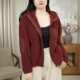 New winter retro casual loose hooded polar fleece spliced ​​Korean style jacket for women 9692