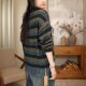 Autumn fashionable and versatile striped round neck long-sleeved sweater 2779