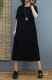 New women's casual solid color short-sleeved T-shirt dress 2024 summer loose slimming simple Hong Kong style mid-length skirt