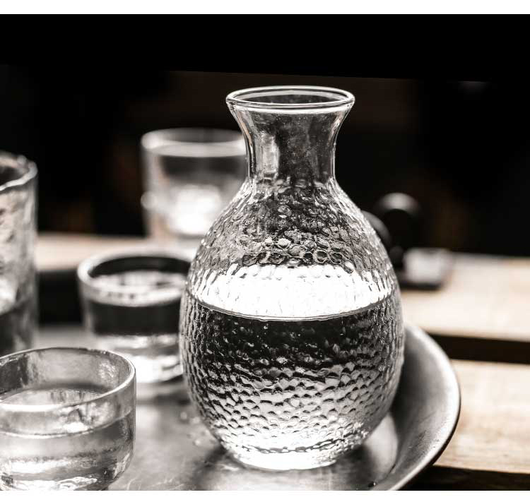 Wonder HOME Nhật Bản Sáng tạo Búa rượu thủy tinh Sake Cup Ấm hơn Một nồi Bốn ly Đặt Rượu vang trắng Rượu vang vàng - Rượu vang đồ khui rượu vang