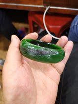  Hetian jade old material clever color lotus fish bracelet