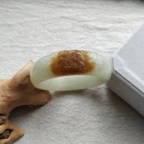 Hetian Jade Mountain material Brown sugar flower blooming rich peony bracelet