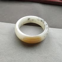  Hetian jade sugar white blue and white three-color bracelet