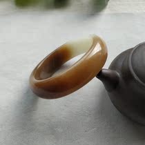  Xinjiang Hetian Yushan sugar white dot ink three-color bracelet 54 5 guarantee support for re-inspection