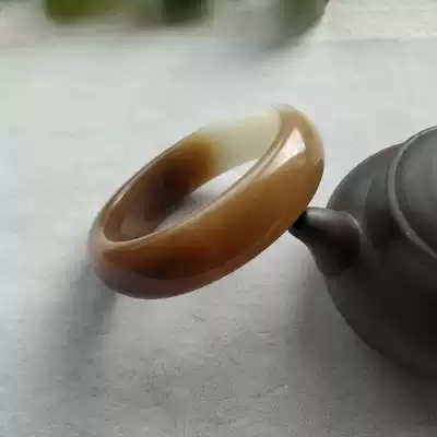 Xinjiang Hetian Yushan Material Sugar White Point Ink Bracelet 54 5 Guaranteed Support for Reinspection