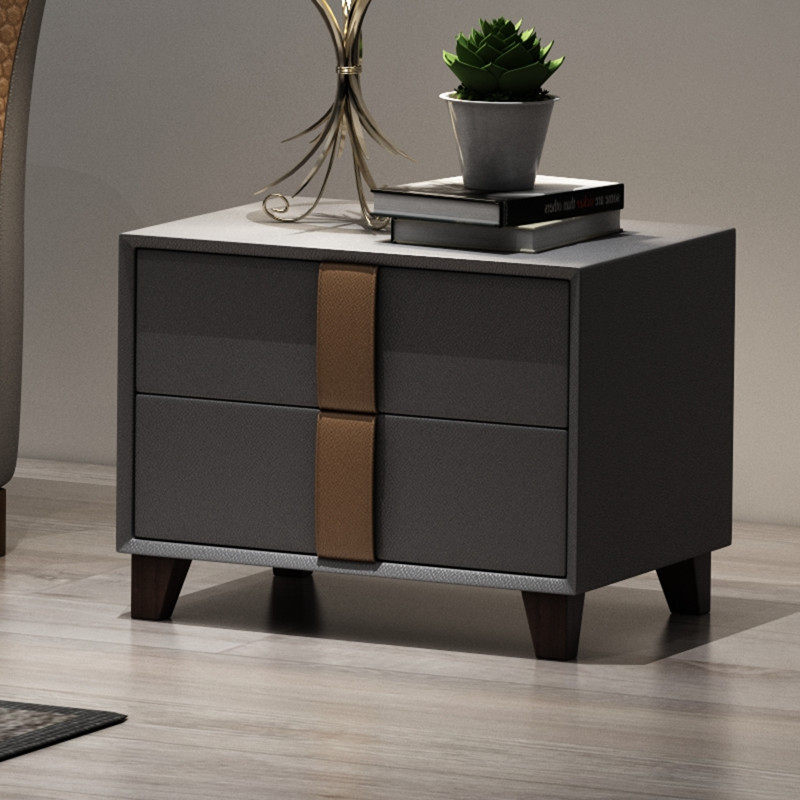 Nordic Leather Bedside Cabinet Modern - style Bedroom Bedroom Bedroom Bedside Cabinet with a Bedside Cabinet